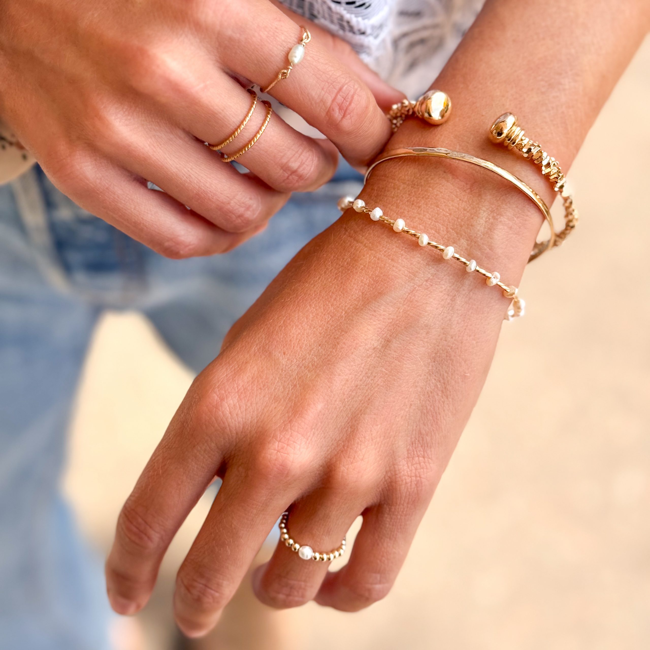 Bracelet Perles d’eau douce & Gold Filled 14K– Nélia – Image 4